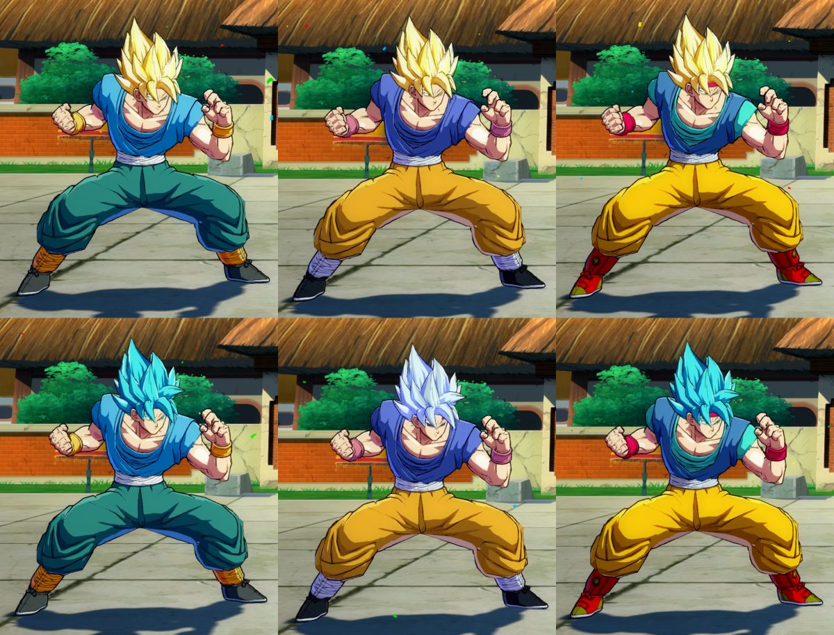 Goku SSJ & SSJ Blue recolors 2.0 – FighterZ Mods