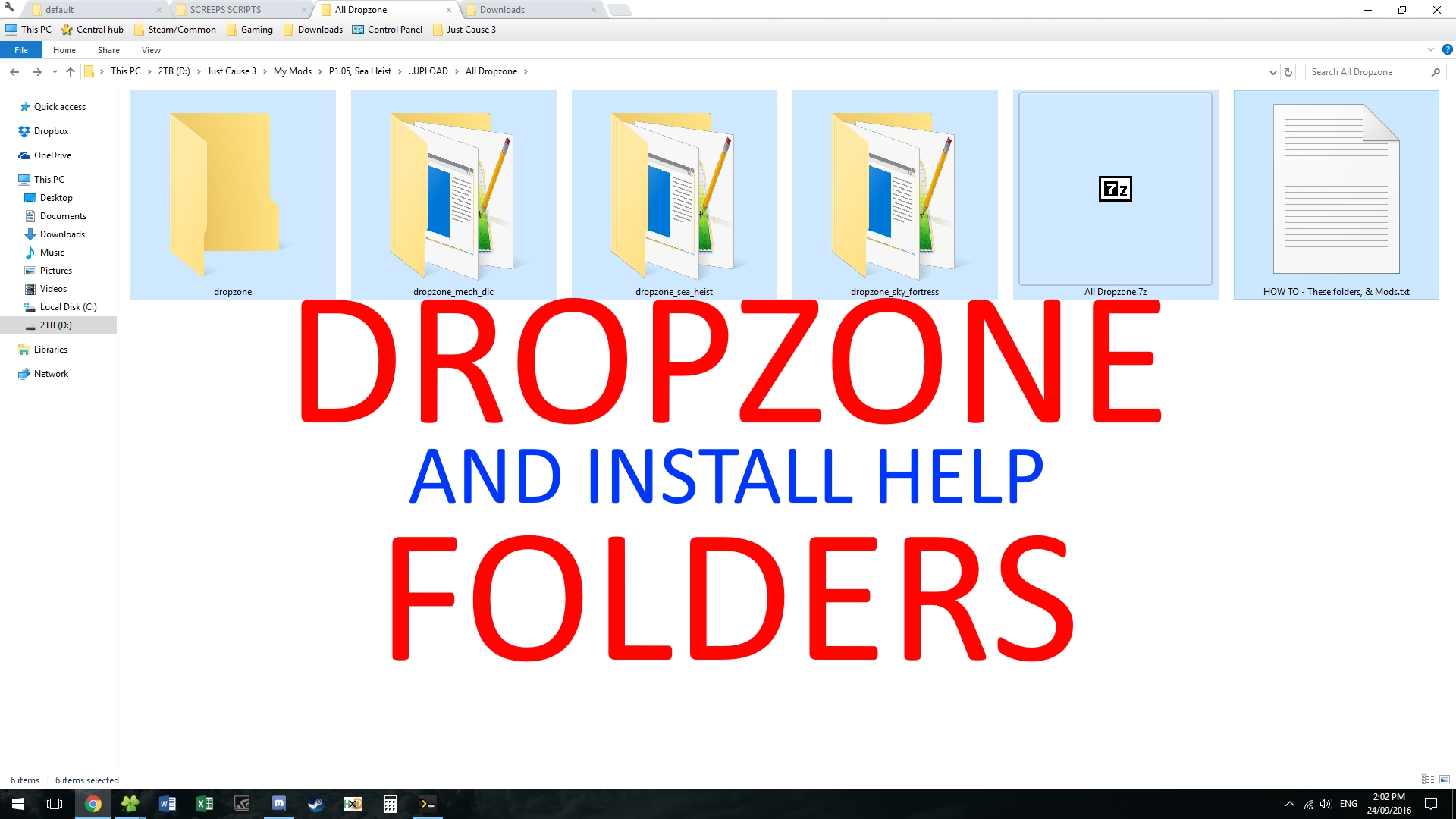 Dropzone folders & Install help