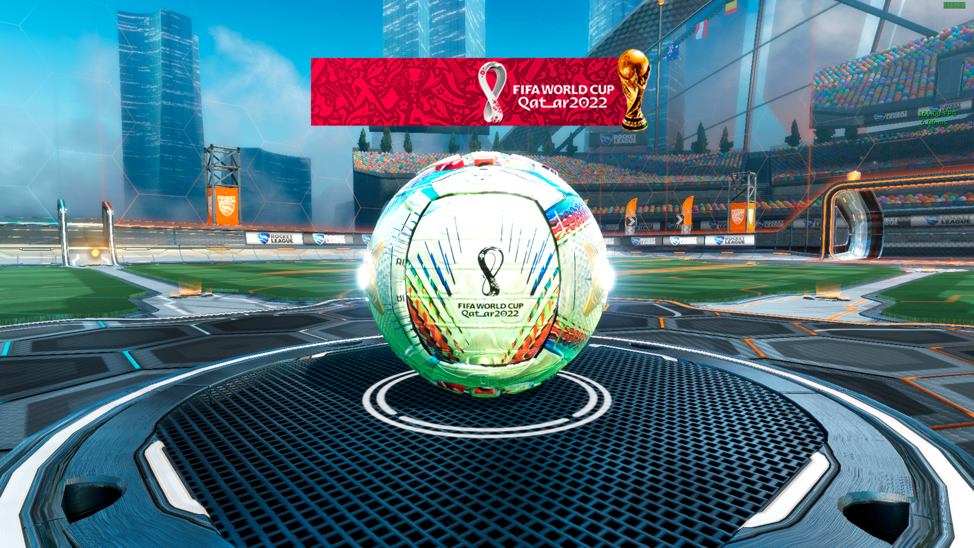 Qatar 2022 FIFA World Cup Banner and Al Rihla Ball