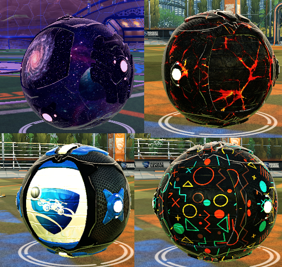 Galaxy ball, RL ball, Lava ball, Math ball