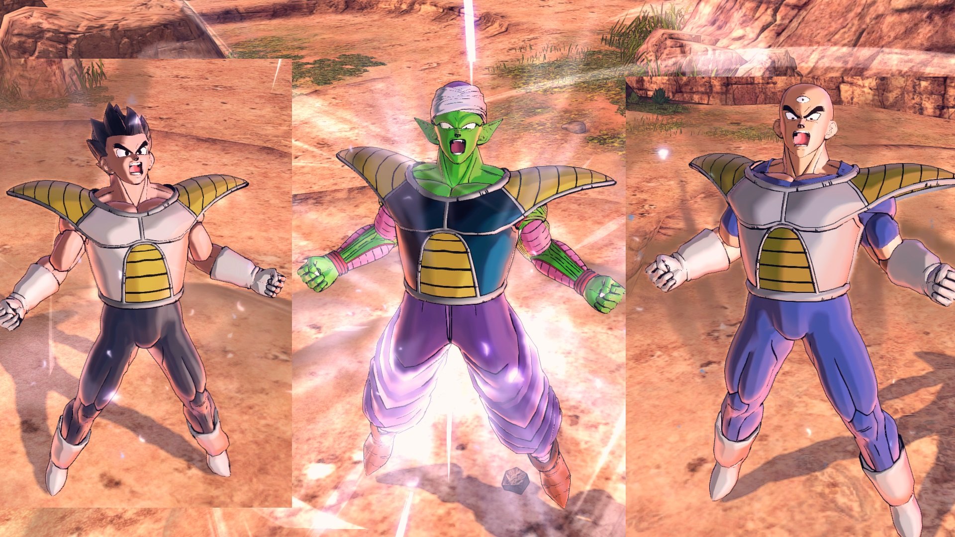 Gohan, Piccolo and Tenshinhan with Battle Suit/Saiyan Armor