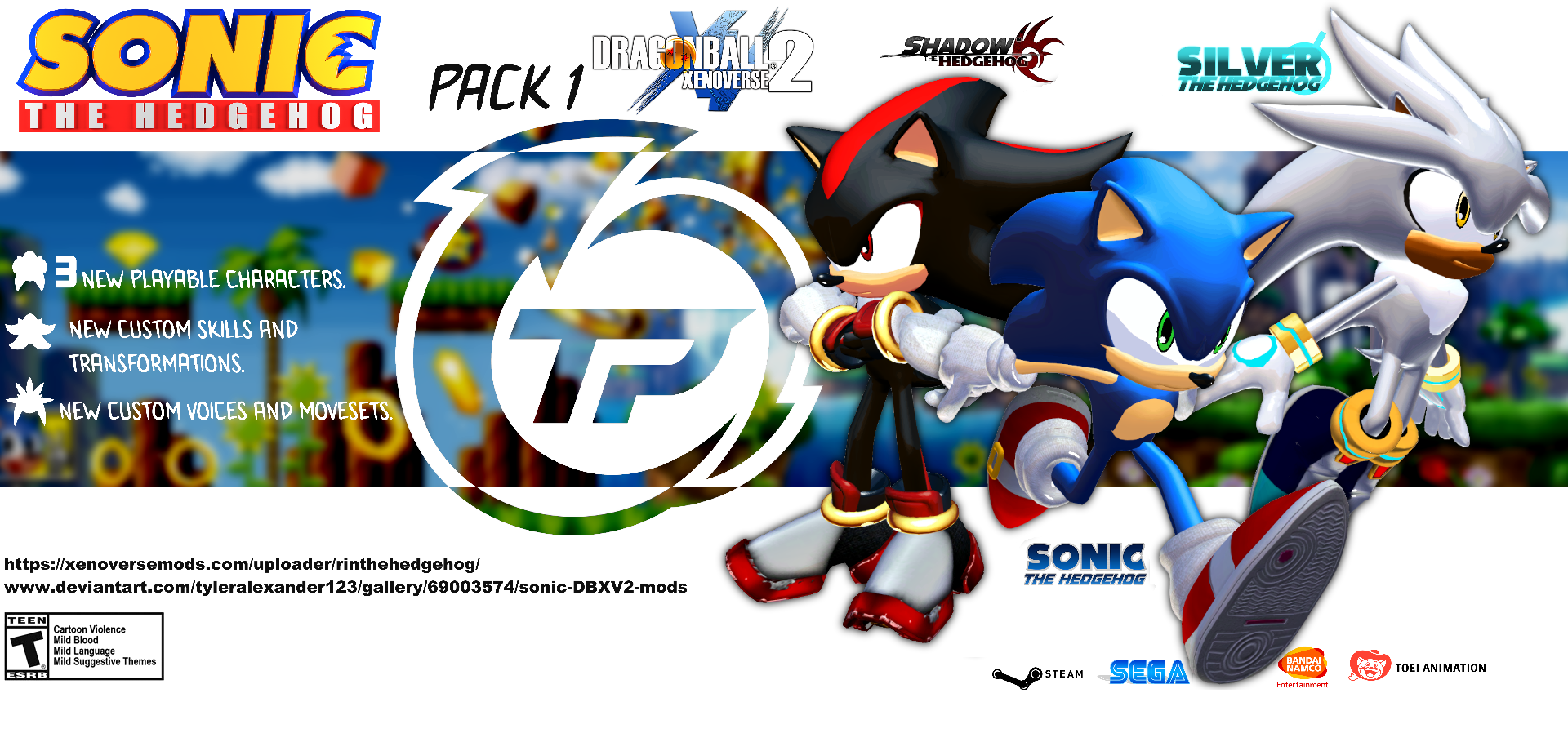 Sonic The Hedgehog Mod Pack 1: Sonic, Shadow and Silver