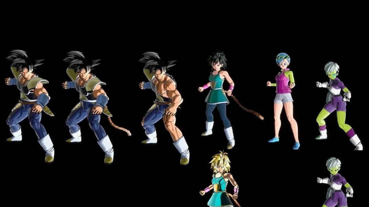 Bardack/Bardock, Gine, Bulma and Cheelai with official clothes from DBS: Broly Movie
