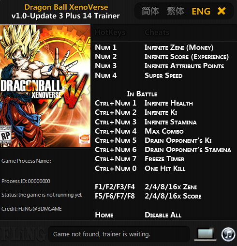 DRAGON BALL XENOVERSE 2 CHEATS TRAINER MODS BYPASS ANTI EAC CHEAT