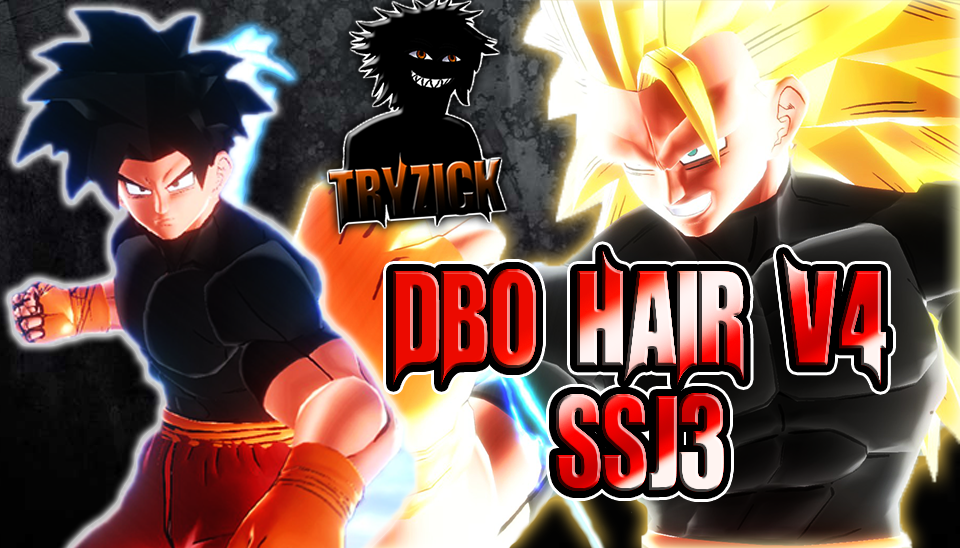 DBO Hair V4 to SSJ3 with eyebrows