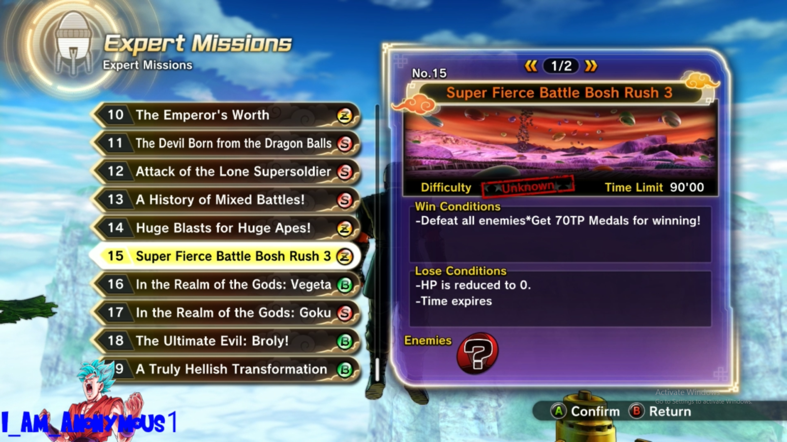 Custom Expert Mission: Super Fierce Battle Boss Rush 3 – Xenoverse Mods